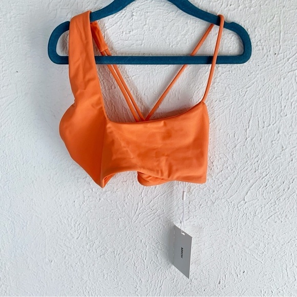 Mikoh Queensland Cross Shoulder Bikini Top Orange XS NWT - Picture 4 of 6